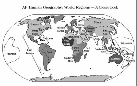 regions of the world map ap world history